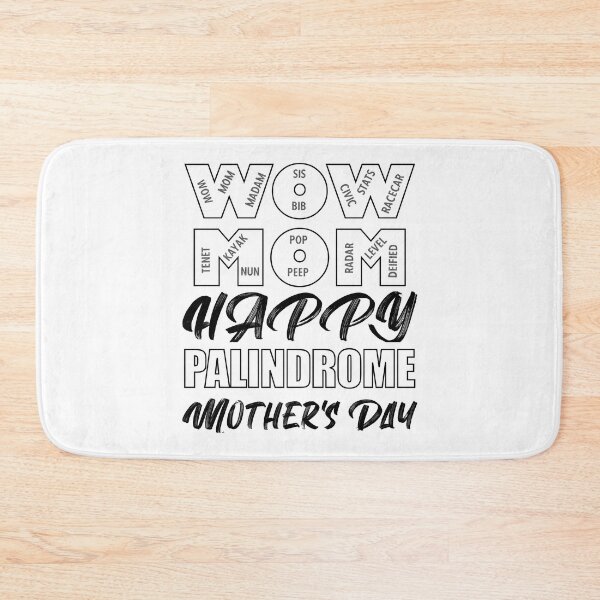 Item preview, Wow Mom Happy Palindrome Mother's Day Text Black and White designed and sold by artfulnotebook.