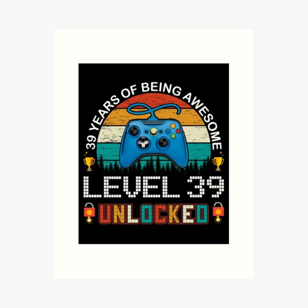 Level 39 Unlocked Funny Gaming Metal Print