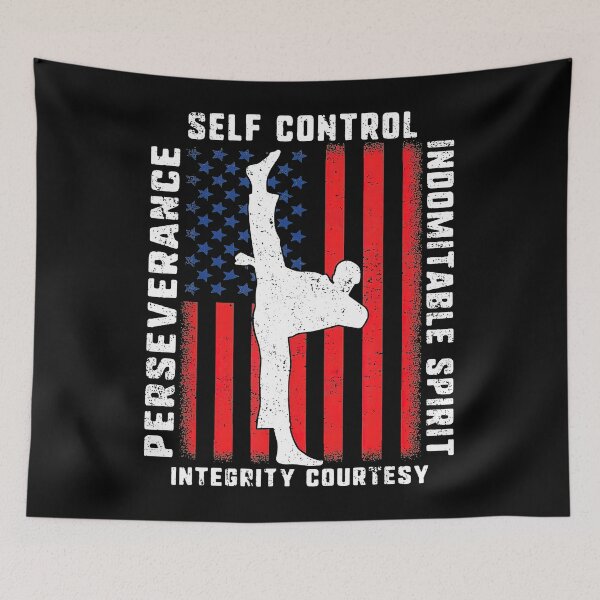 Item preview, Taekwondo 5 Tenets Martial Arts Sports Usa Flag designed and sold by alice12S56.