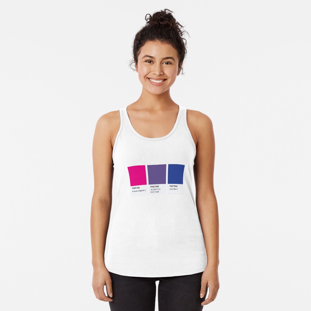 LGBT COLOR PANTONE PALLETE BISEXUAL COMMUNITY DESIGN Racerback Tank Top