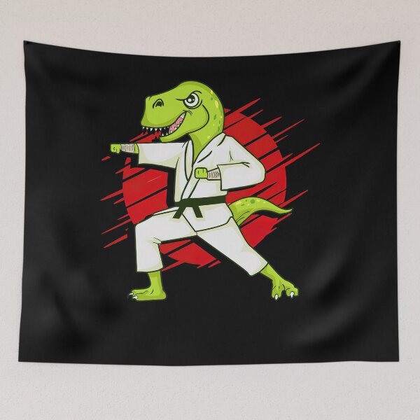 Item preview, T-Rex Dinosaur Karate Ninja Martial Arts Funny Boys Kids designed and sold by alice12S56.