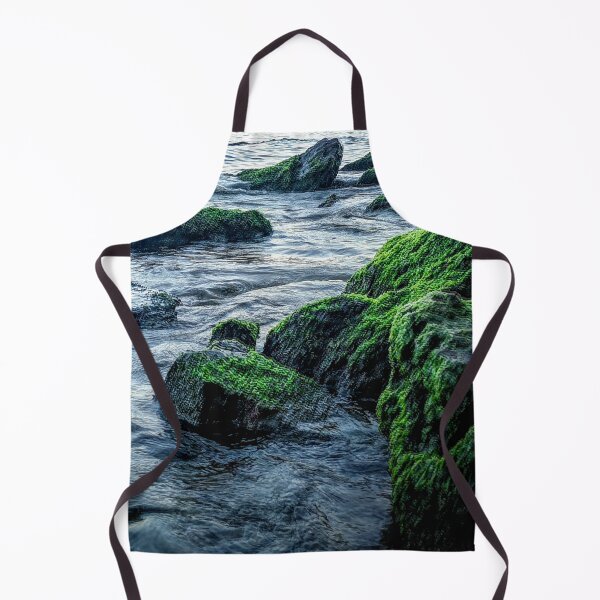 Item preview, Green rocks on beach designed and sold by anisbbmbrush.