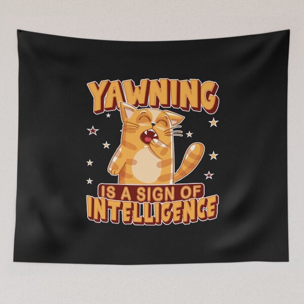Item preview, cat lovers psychology yawning cat designed and sold by Tschousef.