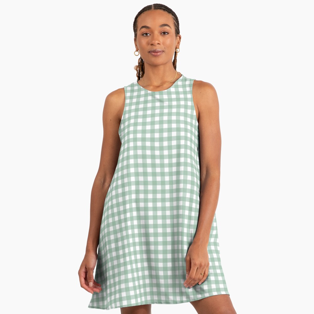 green emerald velvet dress Draped Green Gingham Dress– Teuta Matoshi main image 0