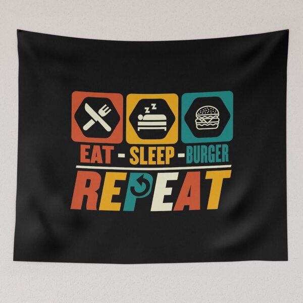 Item preview, Eat Sleep Burger Repeat - Funny Fastfood Foodie Lover Essential . designed and sold by maevurhencve.