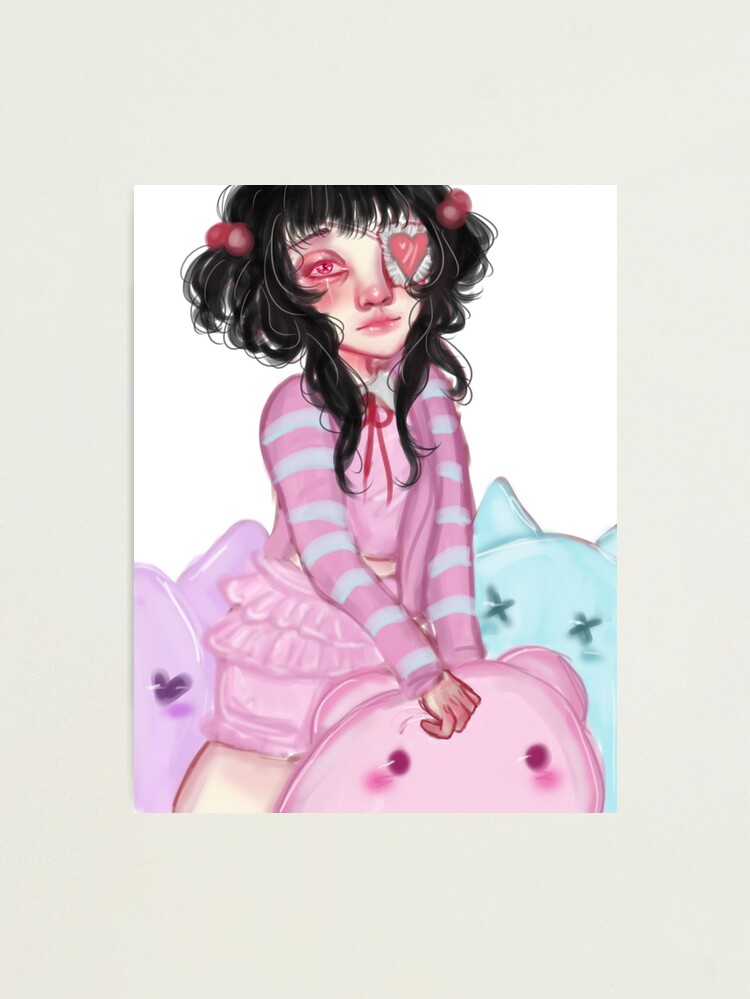 Thumbnail 2 of 3, Photographic Print, Cute Eye Patch Girly designed and sold by sadhyena-art.