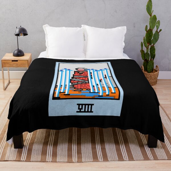 Item preview, Wait, is this pixel art tarot? Black - Minor Arcana 'Eight of Swords' (Design for T-shirt, stickers and other accessories) designed and sold by Pixel Waite.