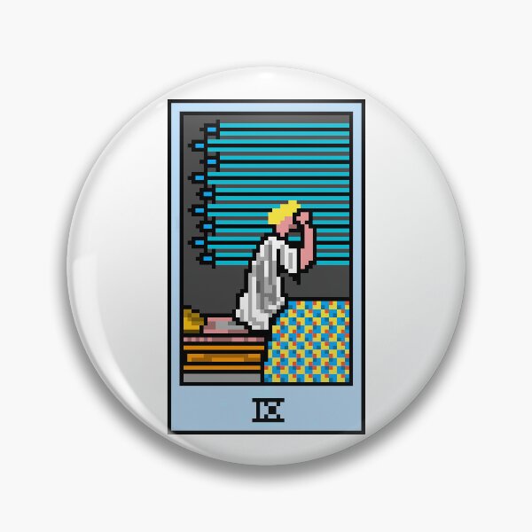 Item preview, Wait, is this pixel art tarot? White - Minor Arcana 'Nine of Swords' (Design for T-shirt, stickers and other accessories) designed and sold by Pixel Waite.