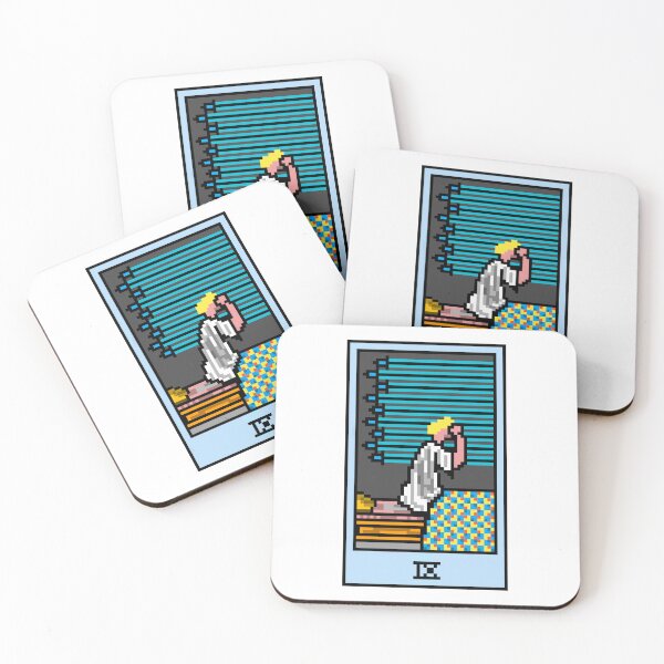 Item preview, Wait, is this pixel art tarot? White - Minor Arcana 'Nine of Swords' (Design for T-shirt, stickers and other accessories) designed and sold by Pixel Waite.