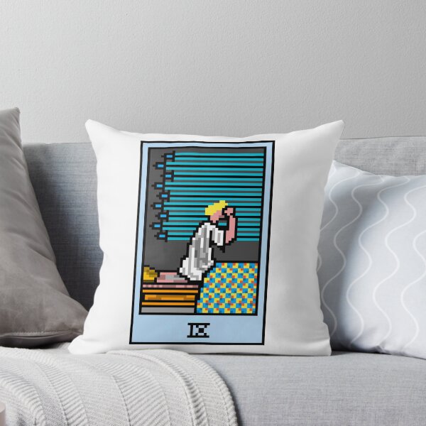 Item preview, Wait, is this pixel art tarot? White - Minor Arcana 'Nine of Swords' (Design for T-shirt, stickers and other accessories) designed and sold by Pixel Waite.