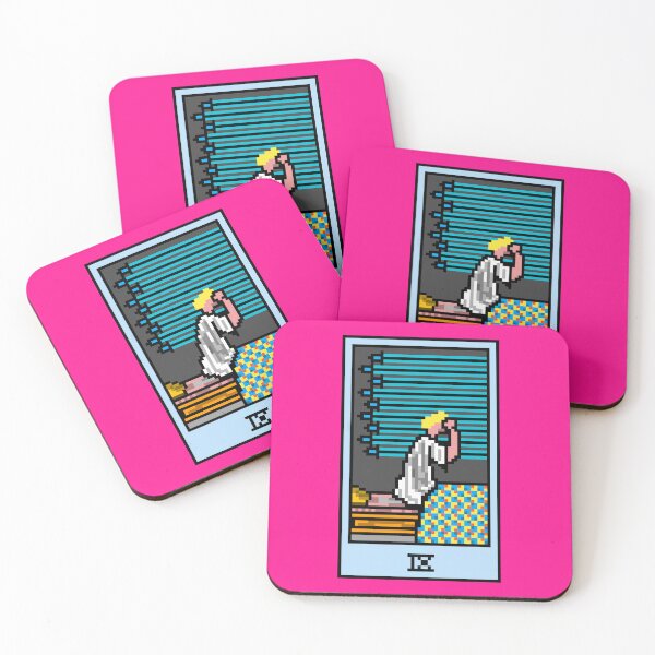 Item preview, Wait, is this pixel art tarot? Pink - Minor Arcana 'Nine of Swords' (Design for T-shirt, stickers and other accessories) designed and sold by Pixel Waite.
