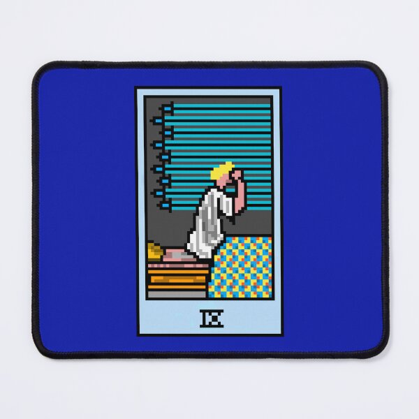 Item preview, Wait, is this pixel art tarot? Blue - Minor Arcana 'Nine of Swords' (Design for T-shirt, stickers and other accessories) designed and sold by Pixel Waite.