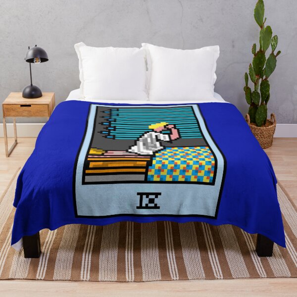 Item preview, Wait, is this pixel art tarot? Blue - Minor Arcana 'Nine of Swords' (Design for T-shirt, stickers and other accessories) designed and sold by Pixel Waite.