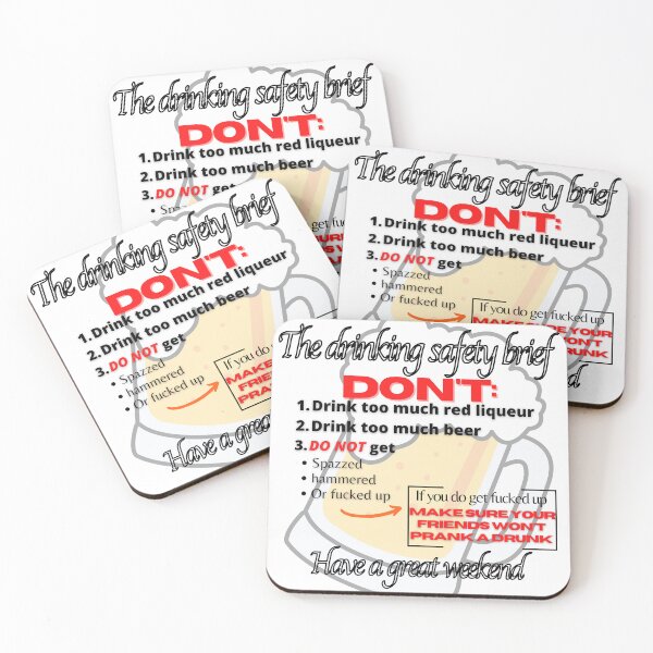 Item preview, Drinking safety  brief  designed and sold by Pugnaciousprint.