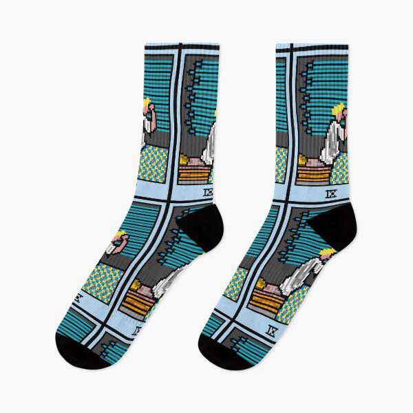 Item preview, Wait, is this pixel art tarot? Yellow - Minor Arcana 'Nine of Swords' (Design for T-shirt, stickers and other accessories) designed and sold by Pixel Waite.