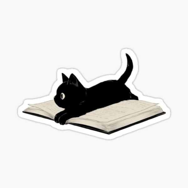 Black Cat Bookmark Sticker