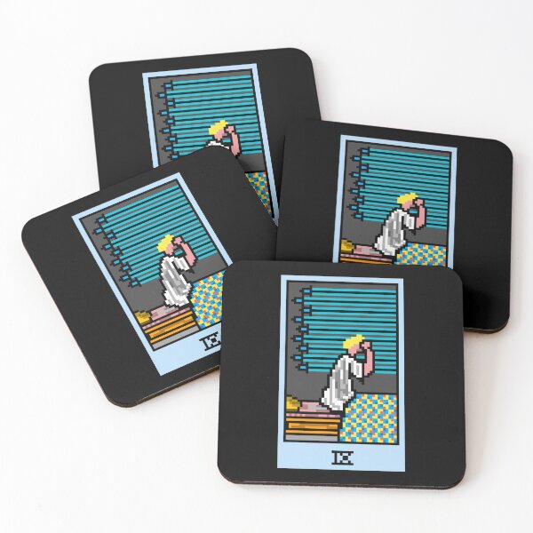 Item preview, Wait, is this pixel art tarot? Black - Minor Arcana 'Nine of Swords' (Design for T-shirt, stickers and other accessories) designed and sold by Pixel Waite.