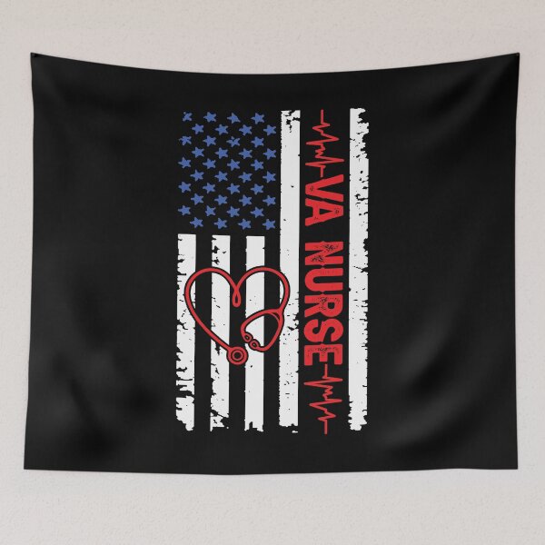 Item preview, American Flag VA Nurse Shirt, Patriotic Nurse Shirt, Fourth Of July Nurse Shirt, Veterans Affairs Nurse Shirt, VA Nurse Patriotic Shirt designed and sold by aymob.