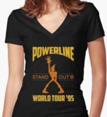 Powerline Stand Out World Tour '95 Women's Fitted V-Neck T-Shirt