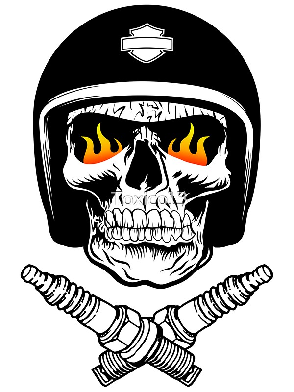 "Skull Helmet" Stickers by Toxico13 | Redbubble