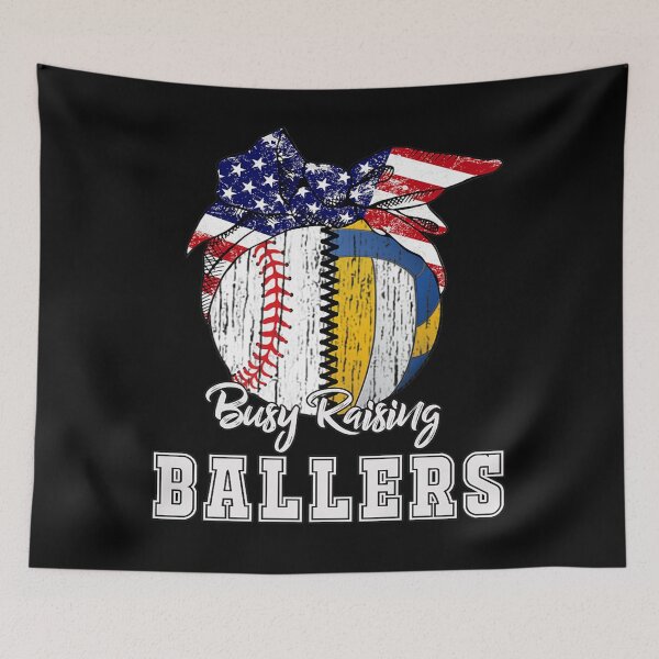 Item preview, Busy Raising Ballers Baseball Volleyball Tee Volleyball Mom designed and sold by Mariaxjulio.