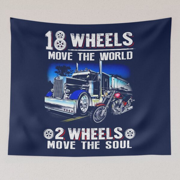 Item preview, 18 Wheels Move The World 2 Wheels Move The Soul, S, Cool, Hot Trending designed and sold by LucasSTORE2.
