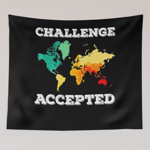 Item preview, Challenge Accepted Map Travel World Traveler  designed and sold by Mariaxjulio.