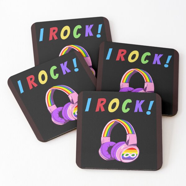 Item preview, Autism Awareness~I ROCK! Rainbow Ear Muff Design. designed and sold by ForscarlettPub.
