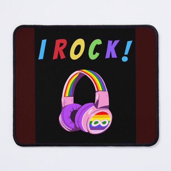 Item preview, Autism Awareness~I ROCK! Rainbow Ear Muff Design. designed and sold by ForscarlettPub.