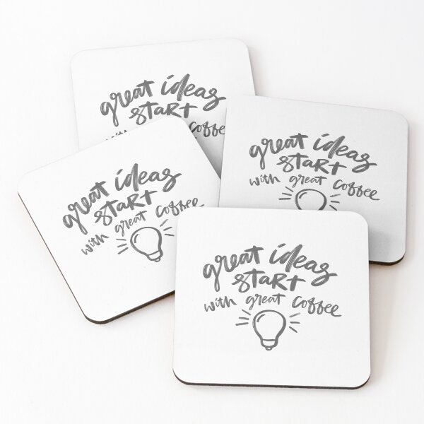 Item preview, Great Ideas Starts With Coffee designed and sold by ZubiyaArt.