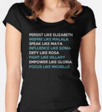 Persist like elizabeth, inspire malala, speak maya Women's Fitted Scoop T-Shirt