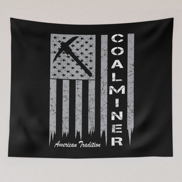 Item preview, Coal Miner with American Flag for Proud Coal Miners designed and sold by Mariaxjulio.