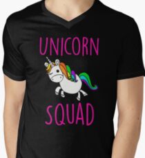 Einhorn-Squad Nettes lustiges Einhorn-Hemd T-Shirt mit V-Ausschnitt für Männer