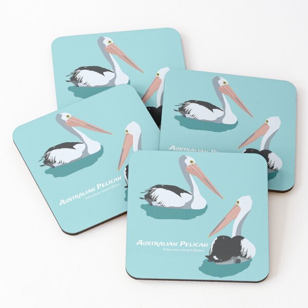 Item preview, Australian Pelicans on Aqua - Australian Fauna - Sea Birds designed and sold by Jazznote.