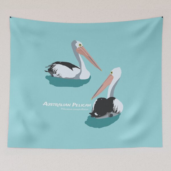 Item preview, Australian Pelicans on Aqua - Australian Fauna - Sea Birds designed and sold by Jazznote.