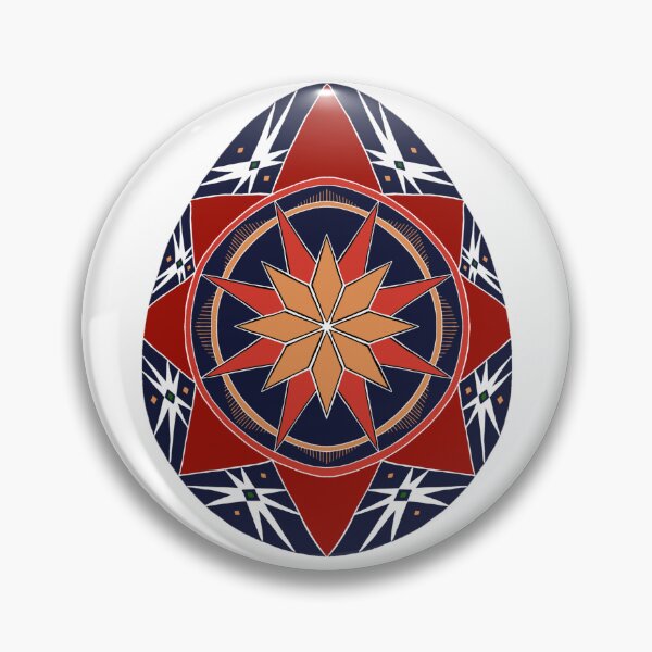 Item preview, Easter egg Ukrainian inspired Red Blue designed and sold by hallas2b.