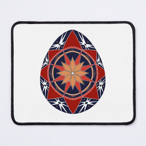 Item preview, Easter egg Ukrainian inspired Red Blue designed and sold by hallas2b.