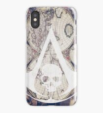 Black Flag Logo Map iPhone Case