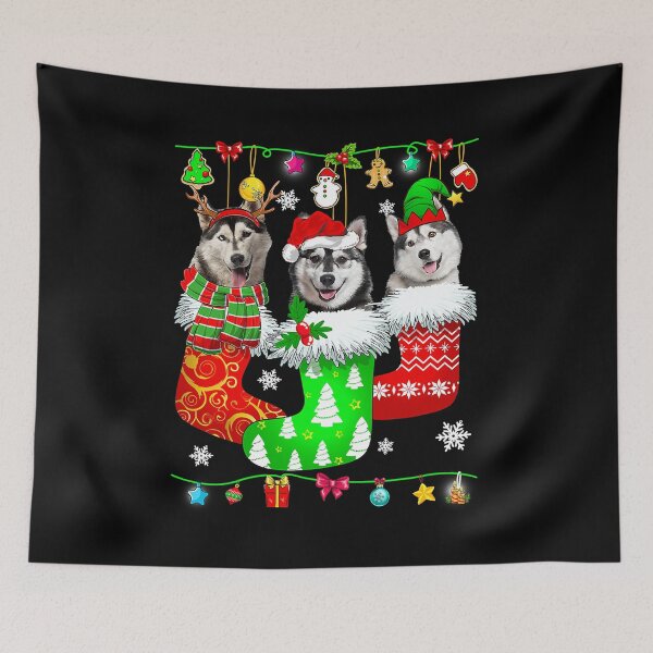 Item preview, Christmas Socks Pajama Siberian Husky Dog Puppy Lover designed and sold by PerkinsAarav.