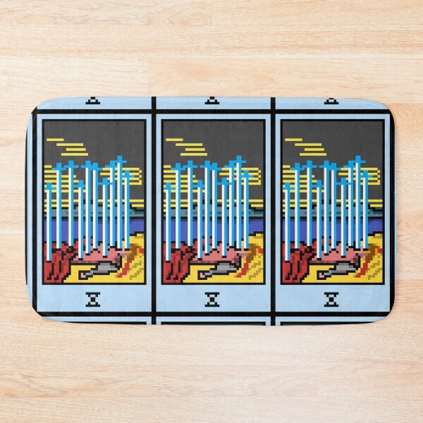 Item preview, Wait, is this pixel art tarot? White - Minor Arcana 'Ten of Swords' (Design for T-shirt, stickers and other accessories) designed and sold by Pixel Waite.