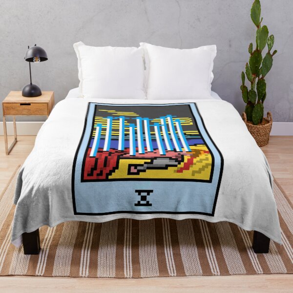 Item preview, Wait, is this pixel art tarot? White - Minor Arcana 'Ten of Swords' (Design for T-shirt, stickers and other accessories) designed and sold by Pixel Waite.