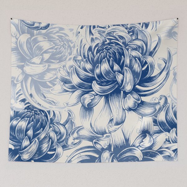 Item preview, Chrysanthemum Vintage Floral Pattern designed and sold by nouveaudecor.