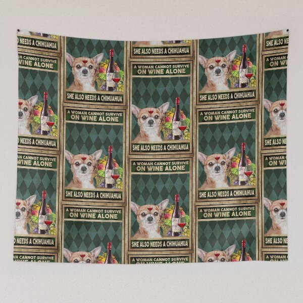 Item preview, Woman Needs A Chihuahua Dog Wine Funny Quotes designed and sold by Douglafa.