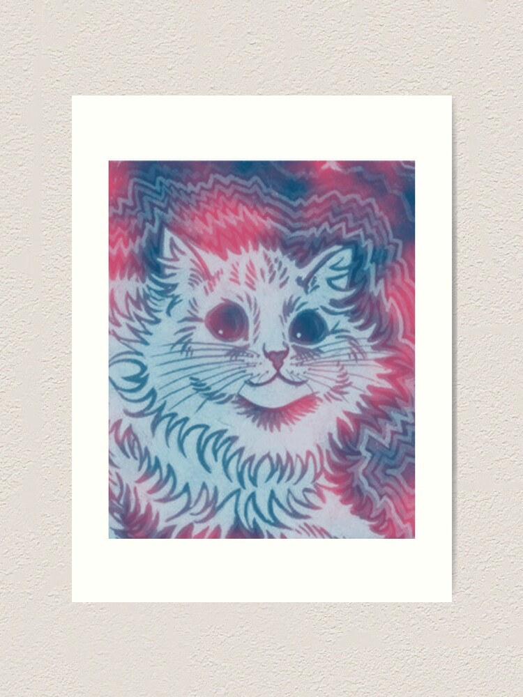 FLOWERED CAT : Vintage Psychedelic Abstract Louis Wain Print | Art Board  Print