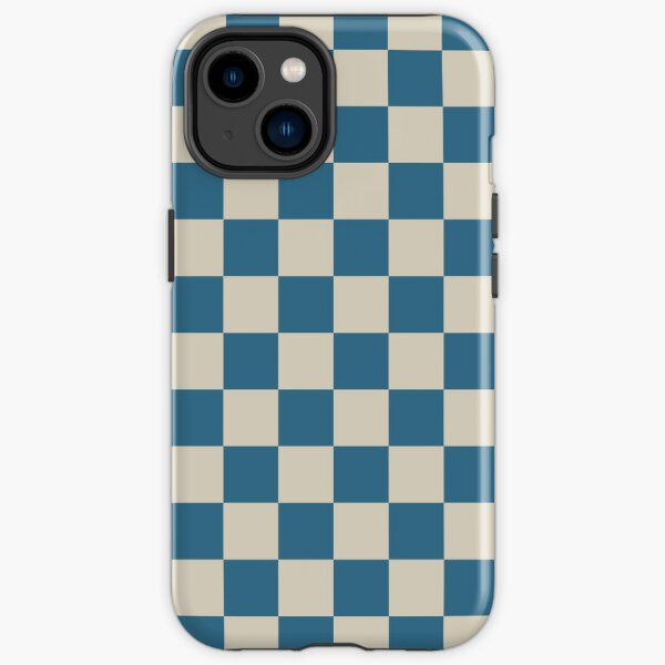 Light Blue Wavy Checkered Phone Case Retro iPhone 14 Case 