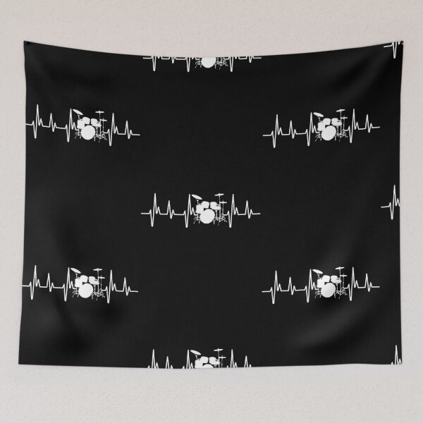 Item preview, Motif For Heartbeat Drummers Drums Ekg designed and sold by Laster Espinosa.