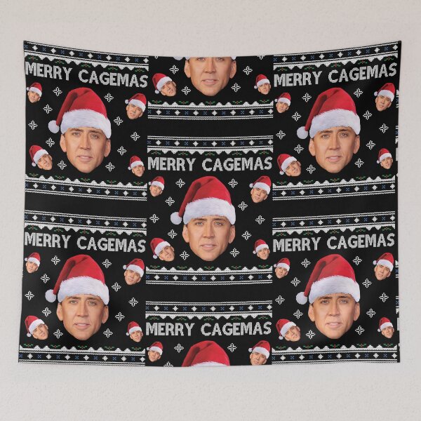 Item preview, Merry Cagemas Christmas Nicolas Cage Knit  designed and sold by JamesBryan3529.
