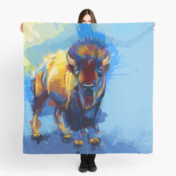 On the Plain - Bison painting Scarf
