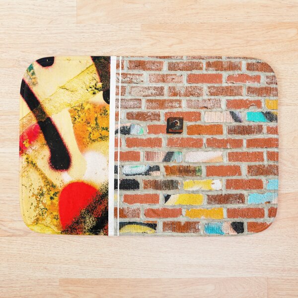 Item preview, Brick Wall Graffiti Mural, Yellow Street Art Collage designed and sold by magnicious.