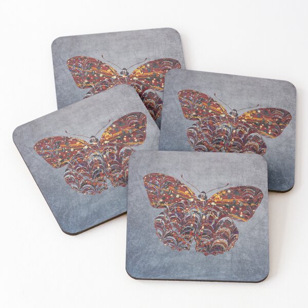 Item preview, Vintage marbled paper butterfly collage designed and sold by WesternExposure.